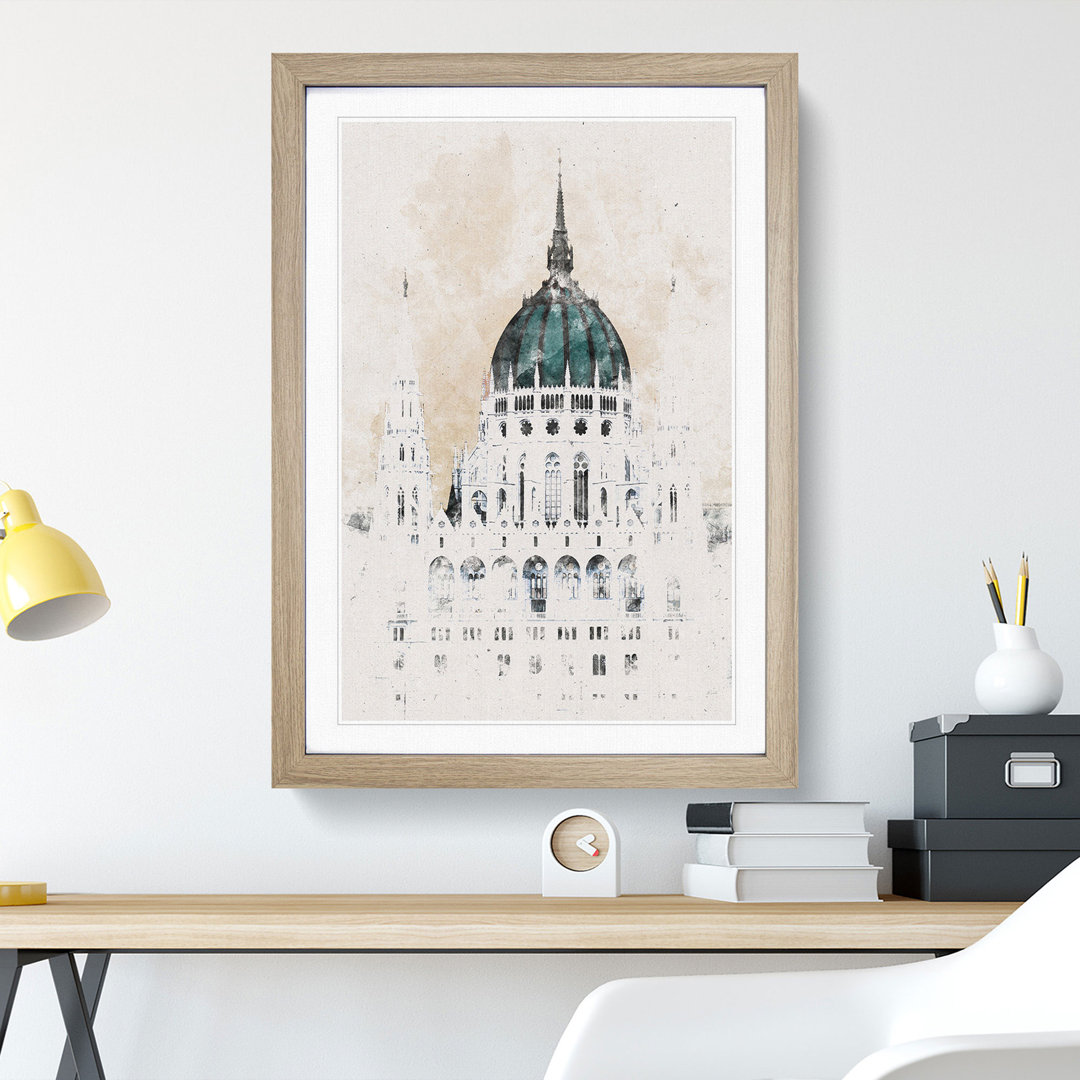 Parliament Building in Budapest - Picture Frame Painting Print