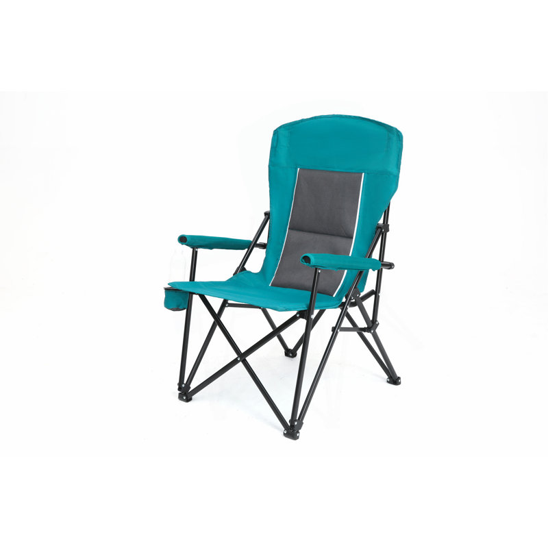 Fauteuil de jardin robuste à haut dossier 250LBS, chaise pliante portative avec porte-gobelet
