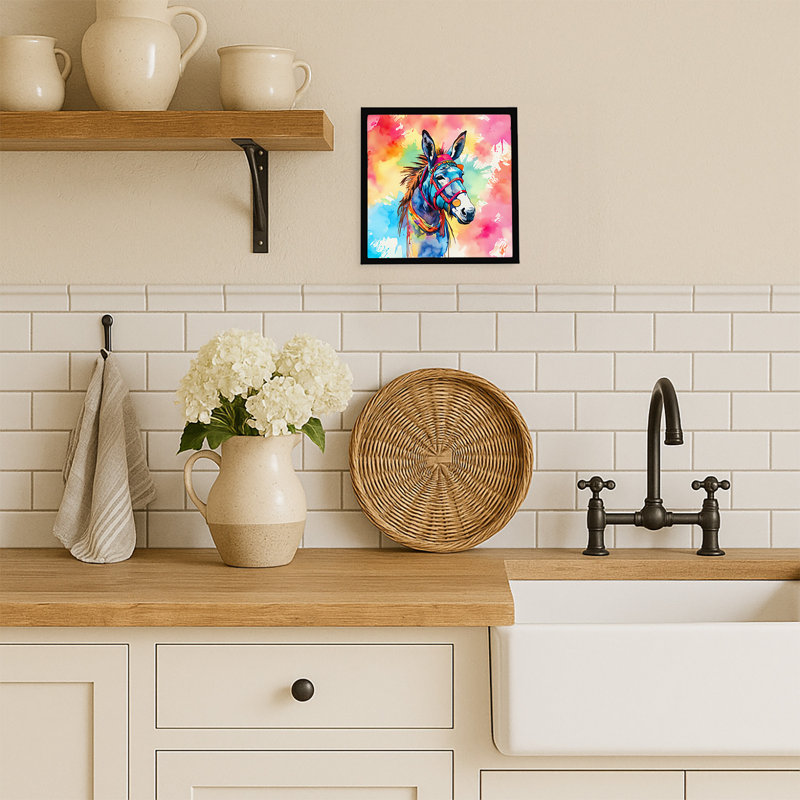 Hippie Animal Donkey Framed Metal Print