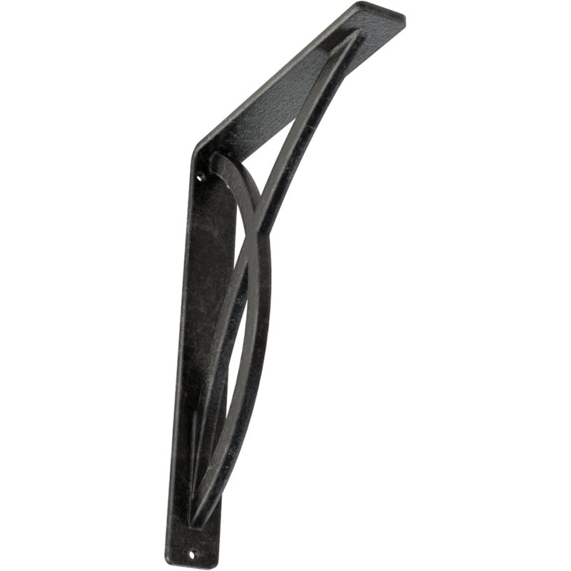 Support en fer forgé Miller, Argent antique, H 10 po x l 1,5 po x P 7,5 po