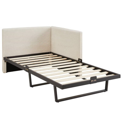 Abdiqani Upholstered Daybed Contemporary Corduroy Accent Daybed - Minimalist Design for Any Room by Latitude Run
