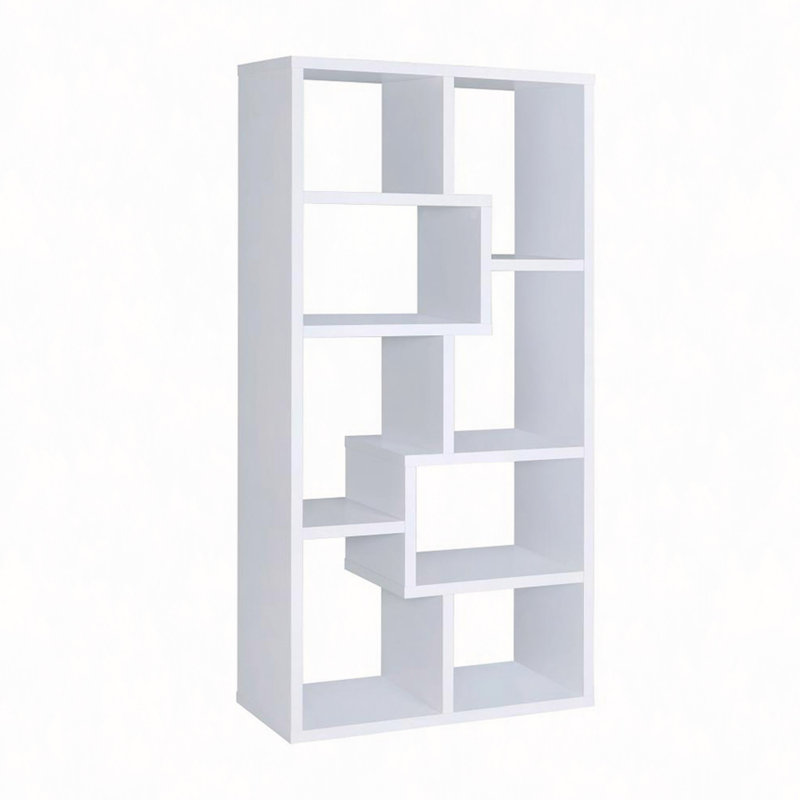 Bibliothèque multiple géométrique rectangulaire à 10 tablettes, Blanc