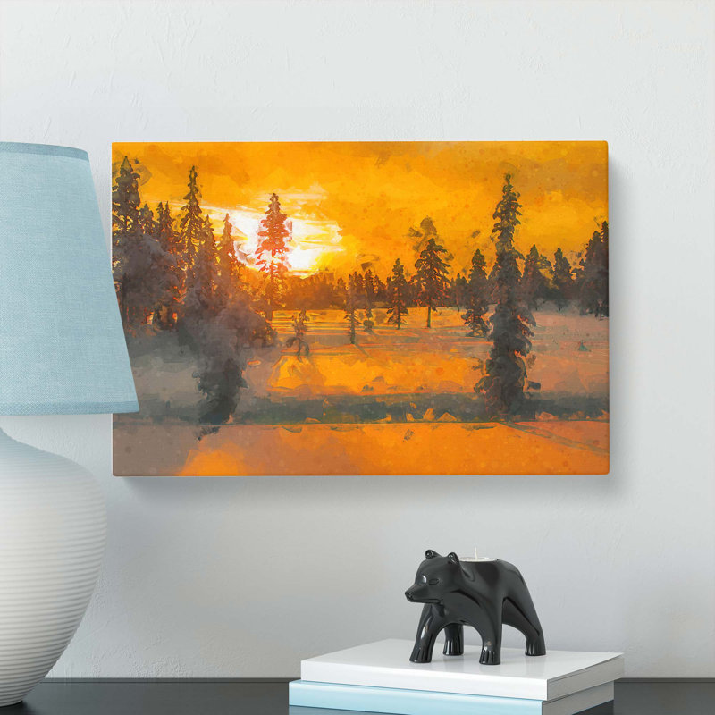 Wintertime In Norway In Abstract - Wrapped Canvas Print, 40cm H x 60cm W x 3cm D