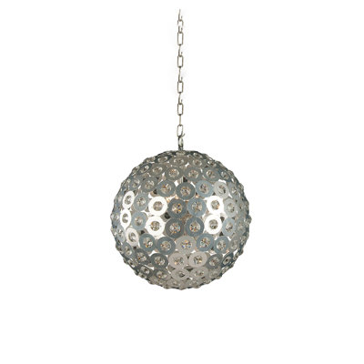 8-Light Chrome Pendant With Clear Crystal Accents