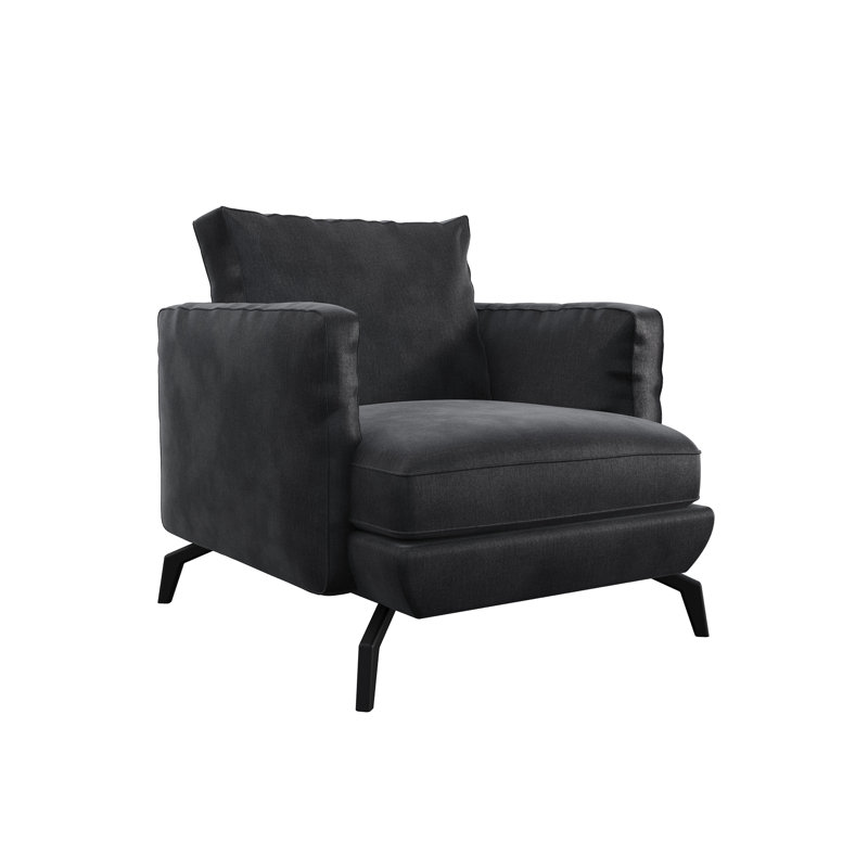 Unic Velvet Armchair, Charcoal Grey