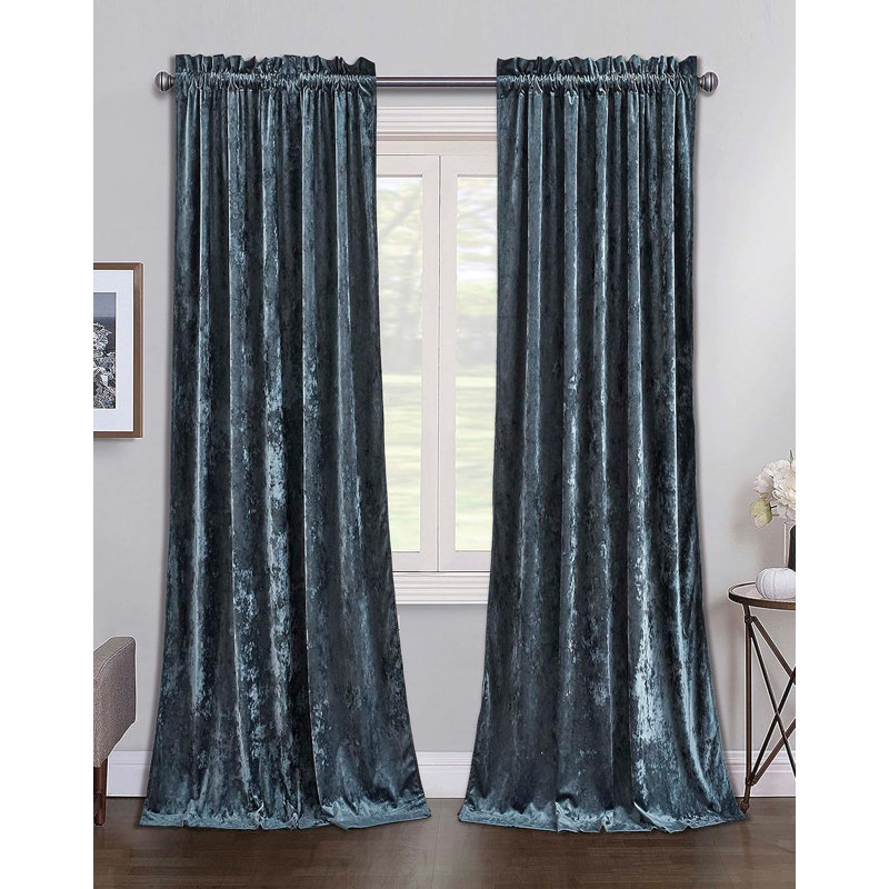 Velvet Bedding Collection Velvet Curtain, 50" W x 84" L, Brick Red