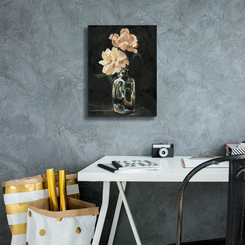 Toile épique Graffiti «Dark Rose Arrangement 2» par Emma Caroline, 12 po x 16 po
