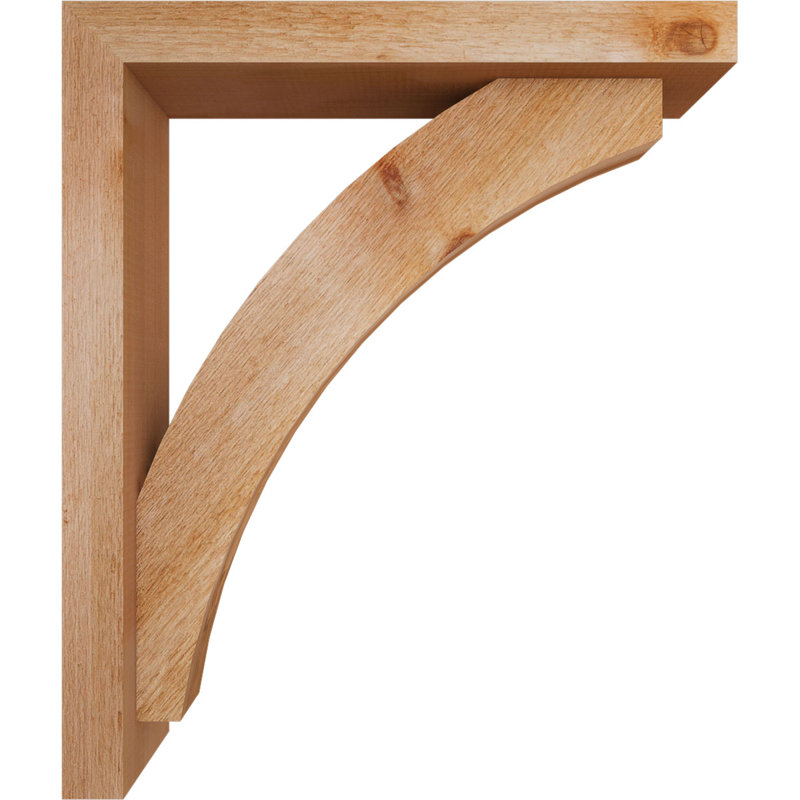 Thorton Block Bracket with Offset Brace, 26 x 22, 4"W Western Red Cedar (Rough Sawn)