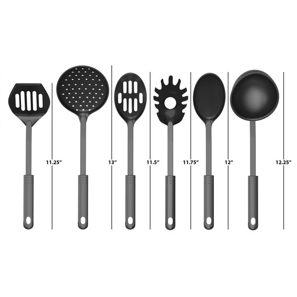 Silicone Cooking Utensil Set of 6, Nonstick Cooking Spatulas, Spoon,  Strainer, Slotted Spoon, Pasta Fork, Best Kitchen Gadgets