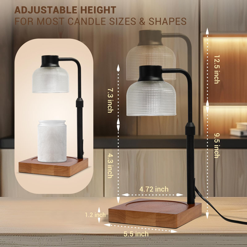 Candle Warmer Lamp With Timer And Dimmer: Retro Electric Wax Melt Warmer For Scented Candles - Aesthetic Home Decor For Bedroom & Office - Ideal Gifts For Women, Gifts For Mom - Brown