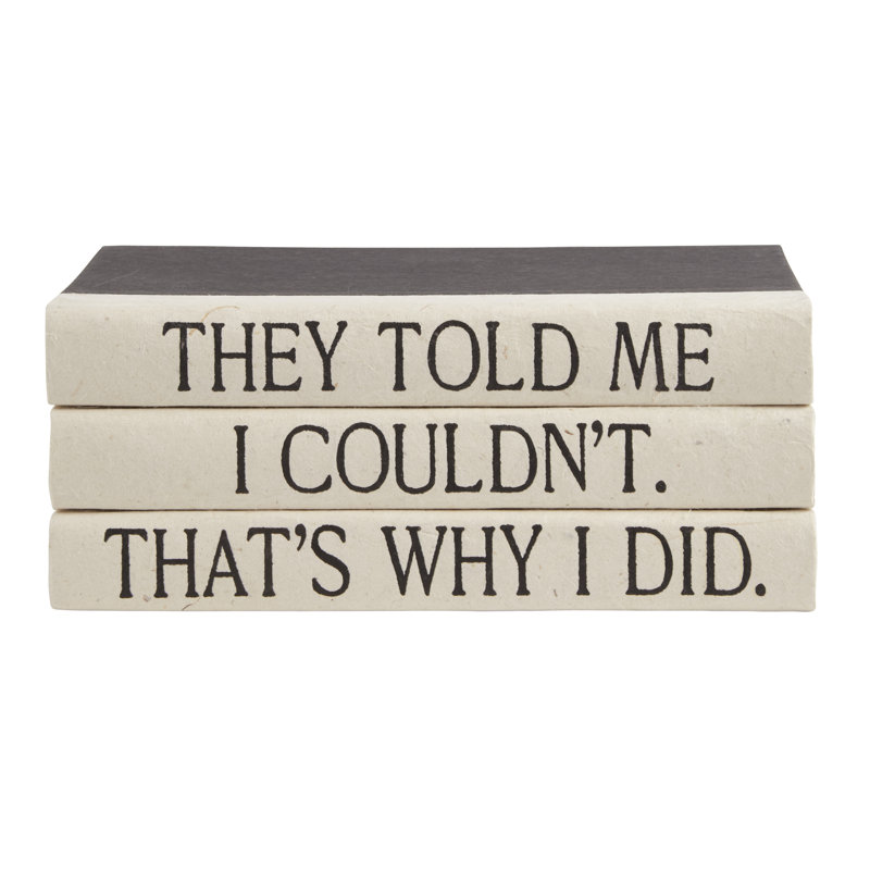 Quote Entertainment Decorative Book