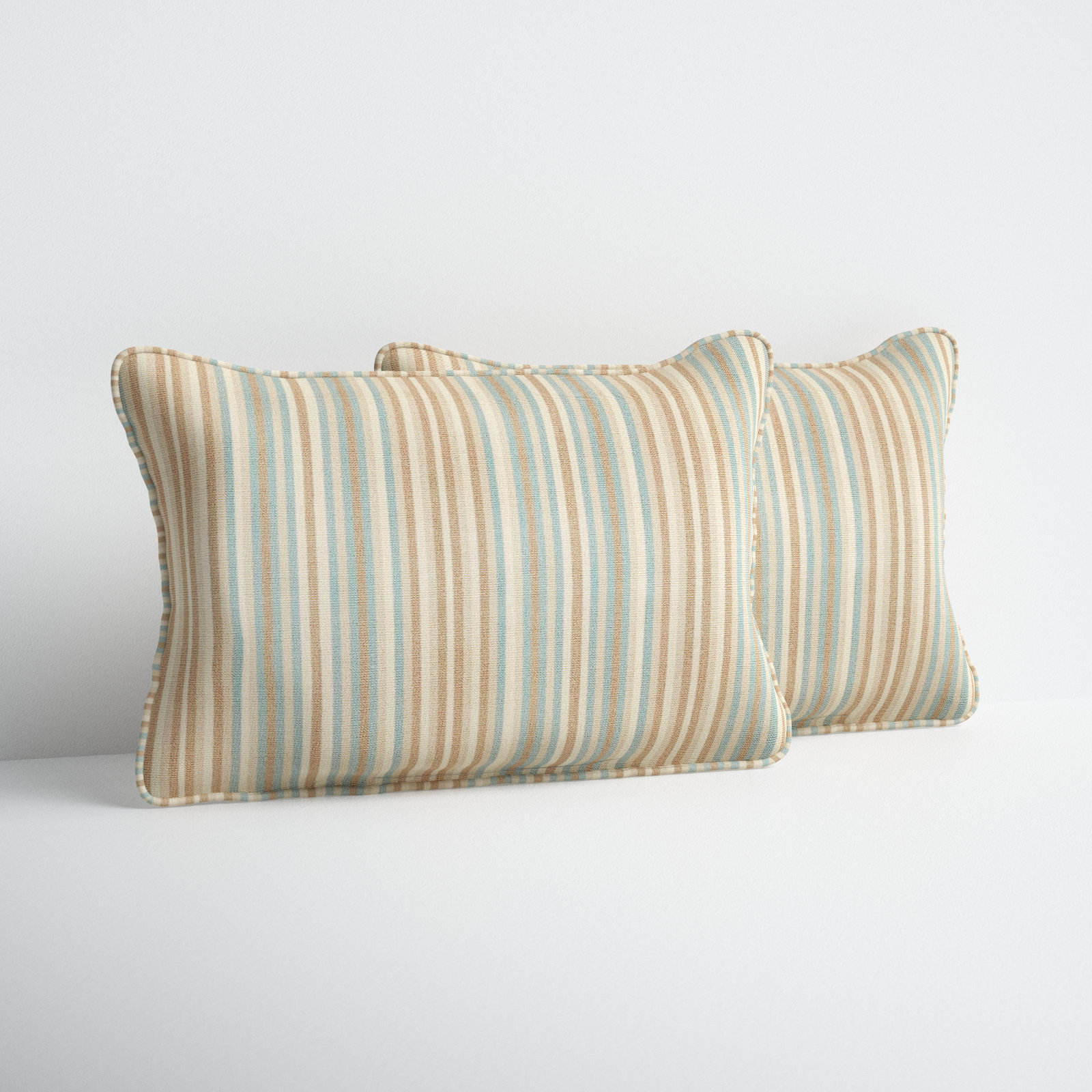 Zoa Striped Sunbrella® Indoor/Outdoor Lumbar Throw Pillow, 13"H x 20"W