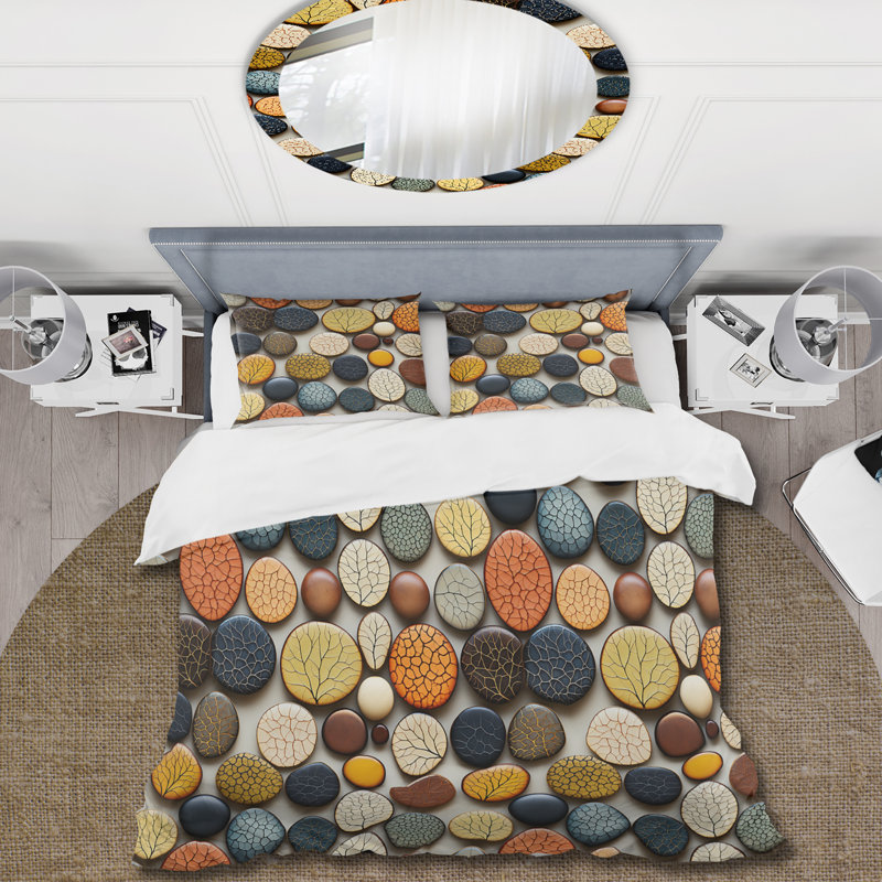 Ensemble de housse de couette Boho Pottery Motifs I, Housse de couette pour très grand lit et 2 très
