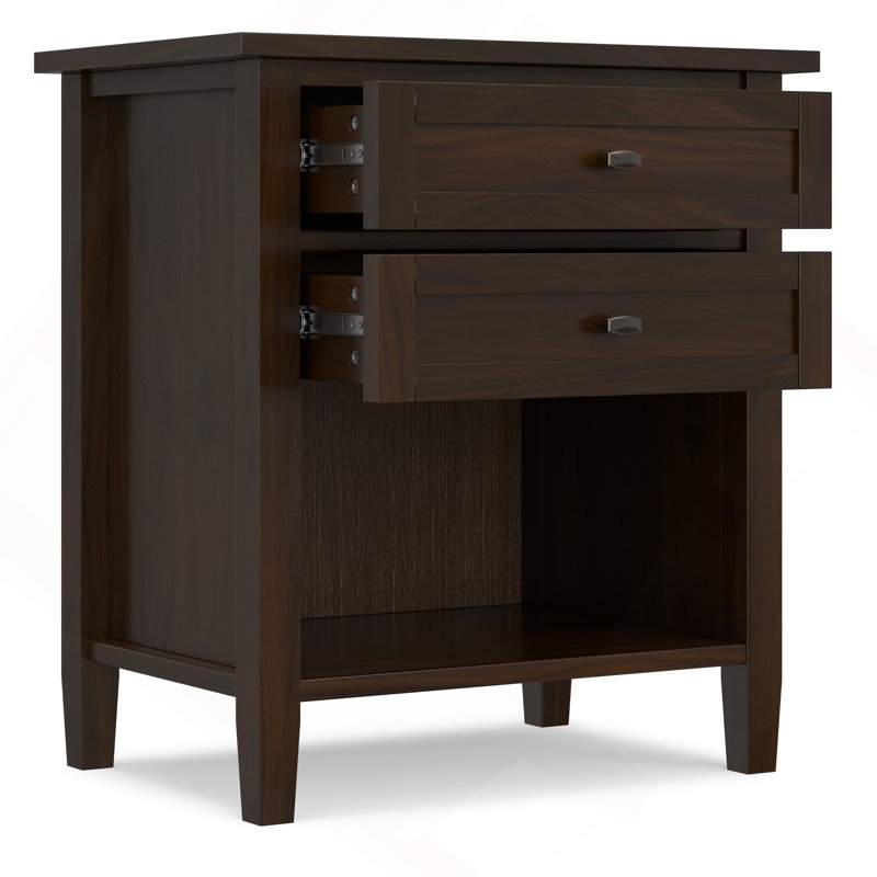 Warm Shaker Bedside Table, Walnut