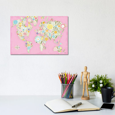 Floral World Pink by Michael Mullan - Print on Canvas