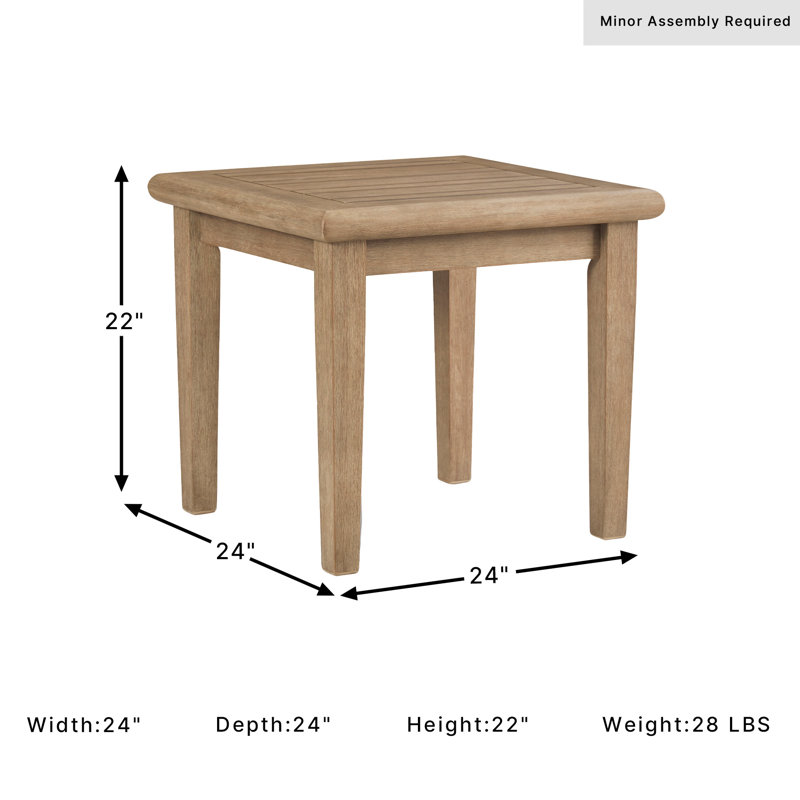 Table de bout en bois massif Gundrath