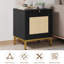 Table de bout en rotin, table de chevet en bois avec tablette de rangement-365796117-365796112