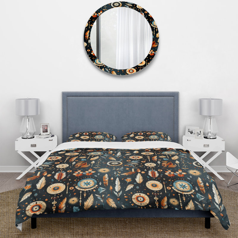 Ensemble de housse de couette Vintage Nomad Ii Boho, Housse de couette pour très grand lit et 2 très