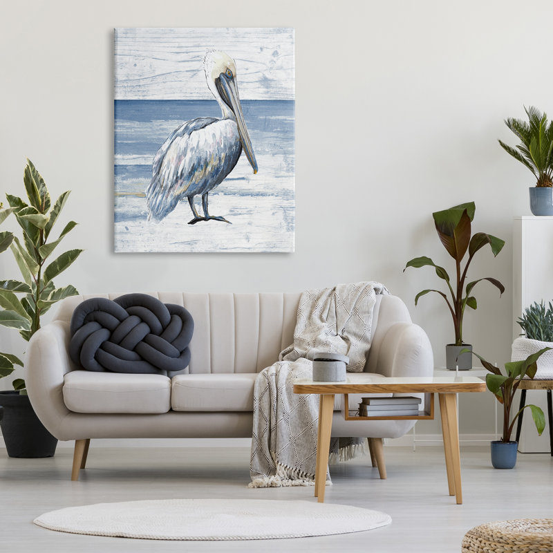 Motif de planches rustiques Pelican par Patricia Pinto, H 48 po x l 36 po x P 1,5 po