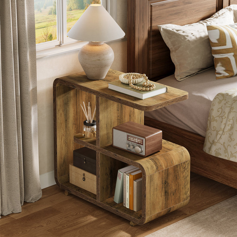 3 Tier Narrow Nightstand With Storage, Individual