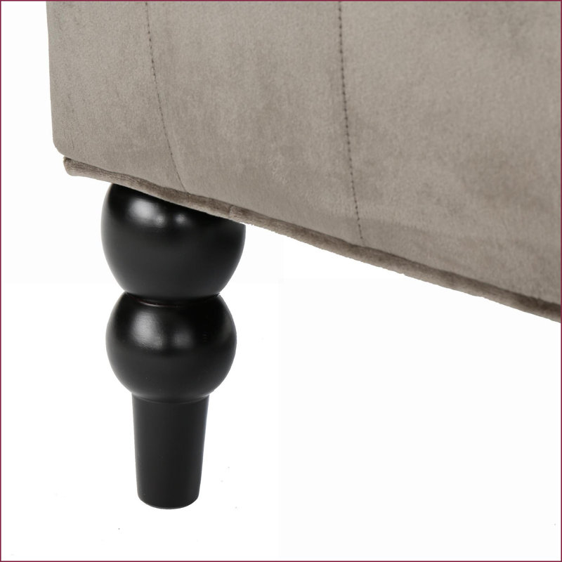 Causeuses pour le salon | À oreilles glamour moderne | L 50,25 po | Velours gris anthracite