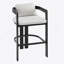 Tabouret de bar d'extérieur en aluminium, chaise de bar, structure noire avec coussin gris, ensemble de 2-2046711314