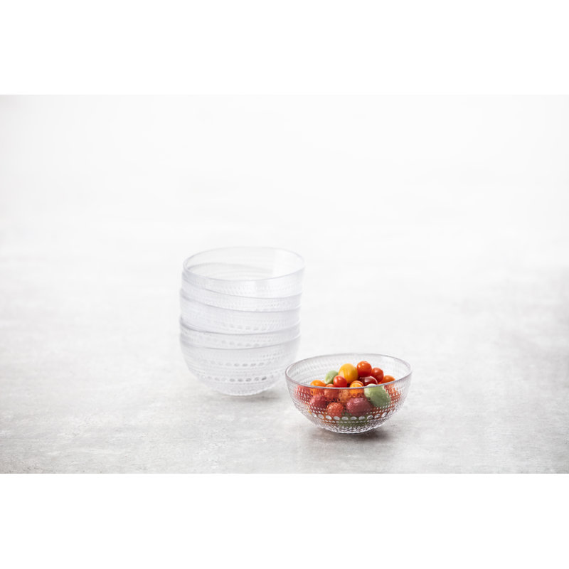Fortessa Jupiter Vintage Glassware Collection Cereal Salad Dessert Snack All-Purpose Bowl 6 Pack, Clear, 14 Ounce (6 Pack)