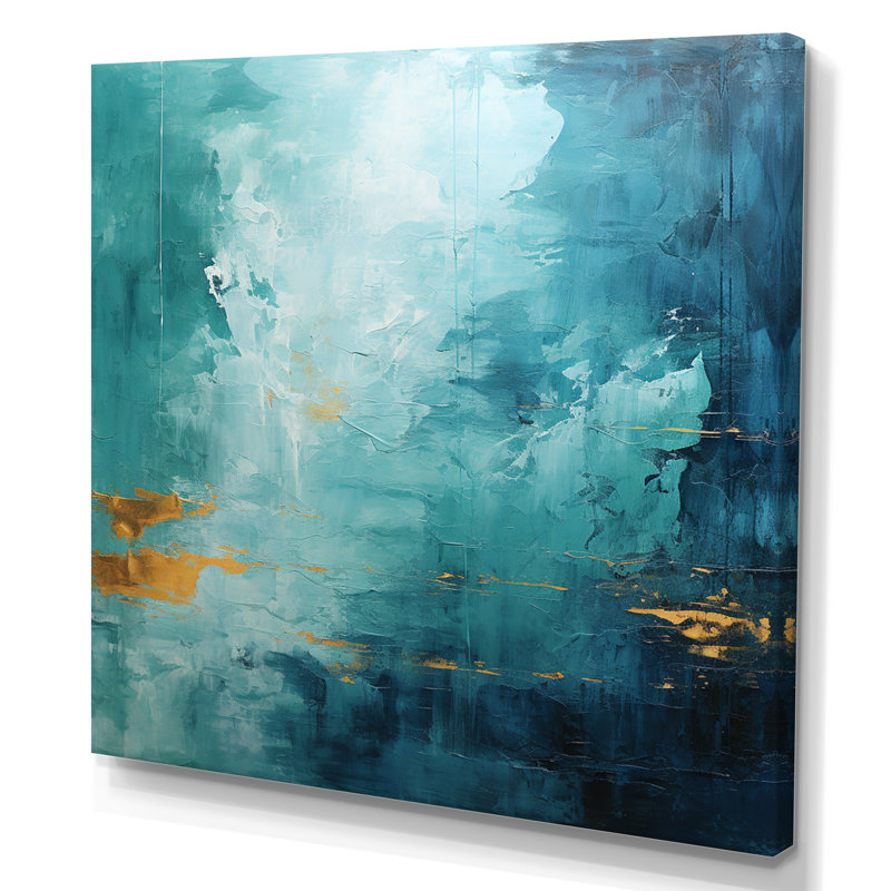 Teal Oasis II - Abstract Landscape Canvas Print, H 16 po x l 16 po x P 1 po, Toile tendue