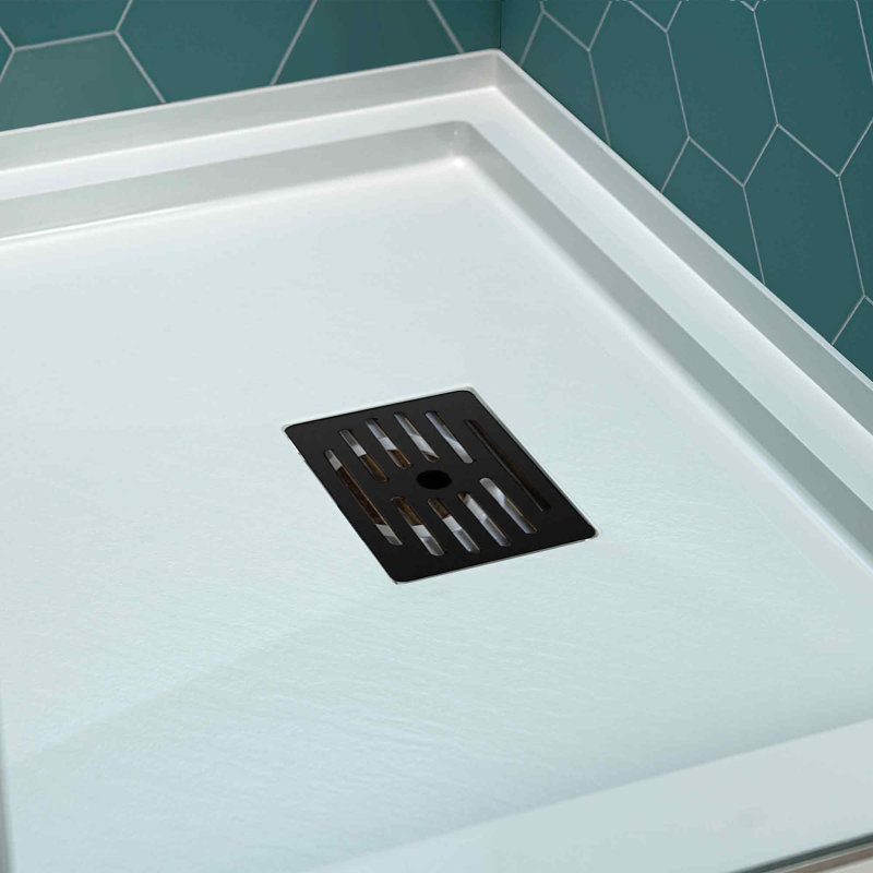 WOODBRIDGE 48 In. X 36 In. Solid Surface Shower Pan Base, Alcove Installation With Left/Right/Center Drain Options, Slip-Resistant & Mold-Resistant