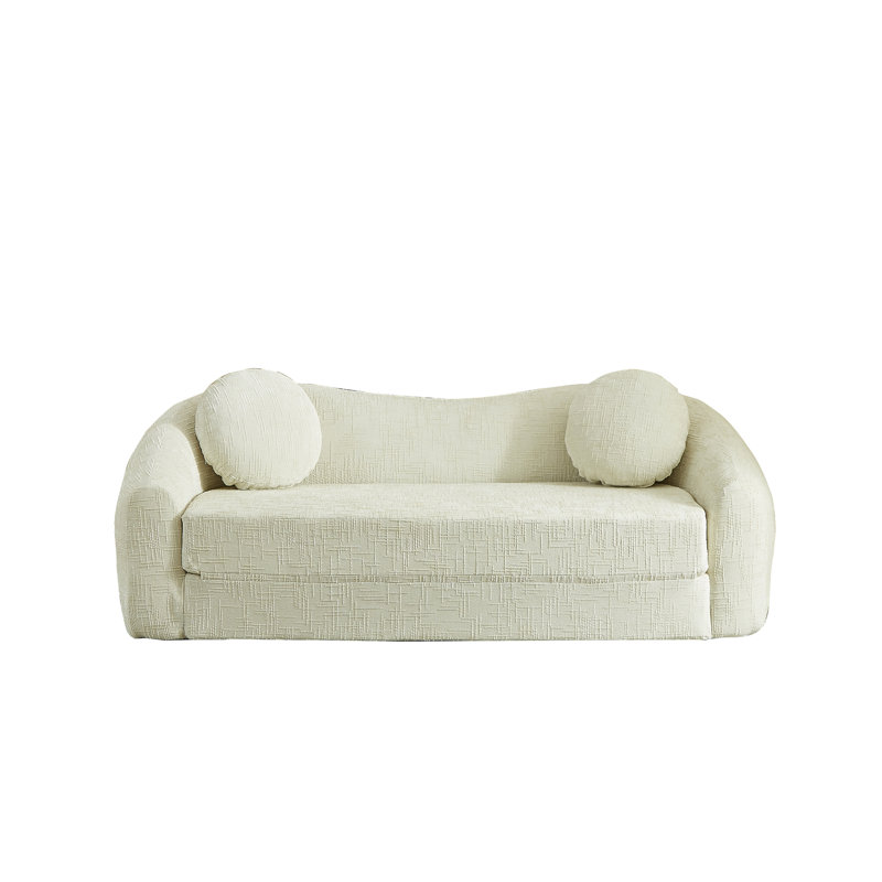 Canapé inclinable incurvé convertible avec assise profonde, Beige
