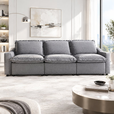 Canapé inclinable électrique modulaire surdimensionné de 109,45 po, canapé 3 places avec deux fauteuils inclinables électriques, ports de charge USB et Type-C, revêtement résistant aux taches pour animaux de compagnie, coussins en duvet