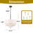 5 - Light Dimmable Fabric Drum Chandelier With Crystal Accent-1401581484
