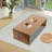 Fully Assembled Foldable Bamboo Floor Coffee Table - Portable Low Desk for Meditation & Tea, Walnut Finish-1750493414