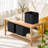 6PCS BLACK 13 Inch Fabric Storage Bins with Faux Leather Handles, Foldable Cube Organizer Baskets for Shelves and Closet Collapsible Storage Boxes for Clothes Toys-539915489