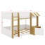 Lit superposé avec bureau, armoire de rangement et ports USB, lit superposé peu encombrant avec échelle et garde-corps