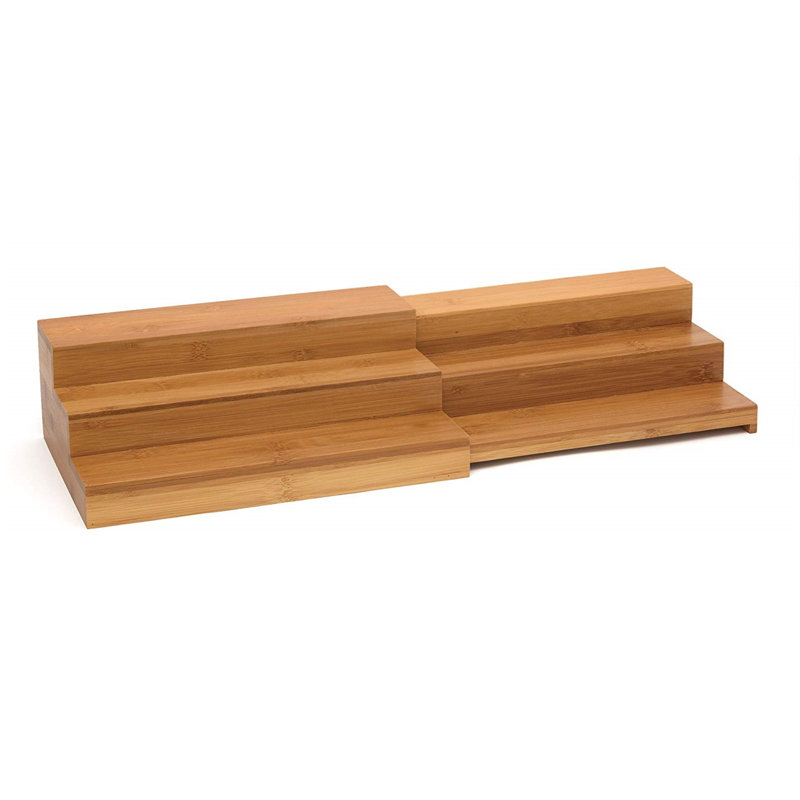 Expandable Bamboo 3-Tier Step Shelf Spice Rack