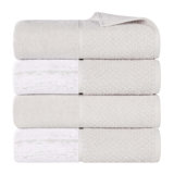 Lodie Cotton Plush Soft Absorbent Jacquard Solid and Two-Toned Bath Towel