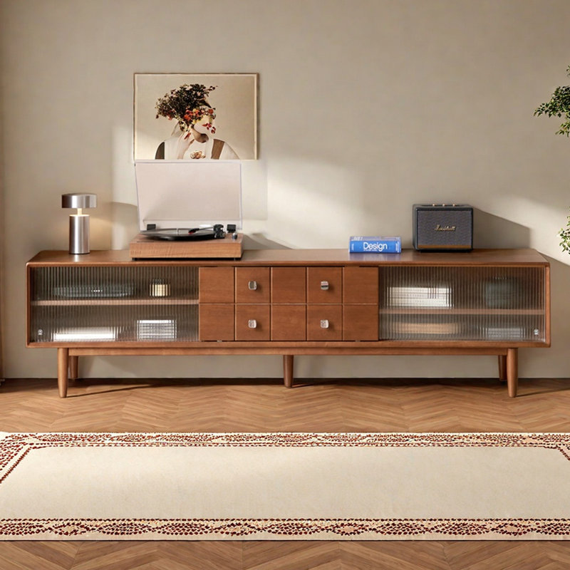 Meuble télé avec porte coulissante Modern, H 18,11 po x L 86,61 po x l 15,75 po