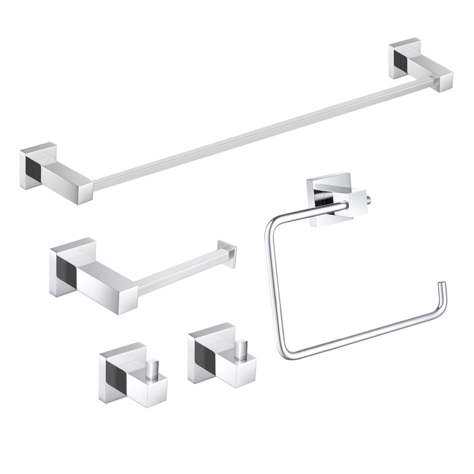 5 - Piece Bathroom Hardware Set, Chrome