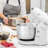 OVENTE Electric Stand Mixer with 3.5 Quarts Stainless Steel Mixing Bowl, 5 Speed Portable and Lightweight 250W Kitchen Mixer for Everyday Use, Includes 2 Egg Beater Whisk and Dough Hook, White SM680W-87461401