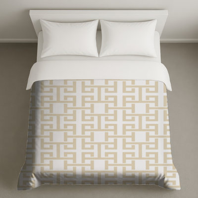Beige Greek Key Duvet Covers