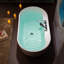 Ensemble de baignoire de trempage autoportante 59 po en acrylique à deux extrémités 59 po et robinet monté sur le comptoir (perçage nécessaire) 