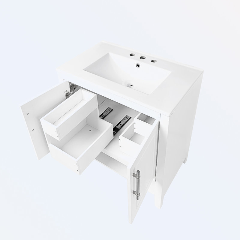 Armoire de salle de bain Aramingo, Blanc