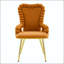 Chaise d'appoint orange à bulles gonflées avec accoudoirs et pieds dorés - ensemble de 2-1195754009