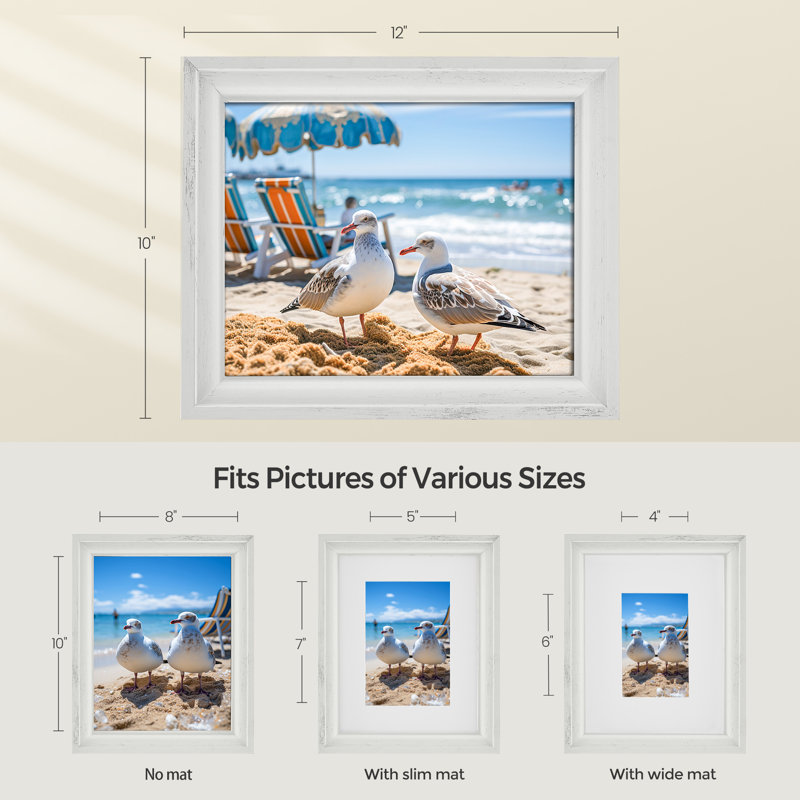 Cadres pour photos avec 6 tapis muraux, Blanc, 4 po x 6 po