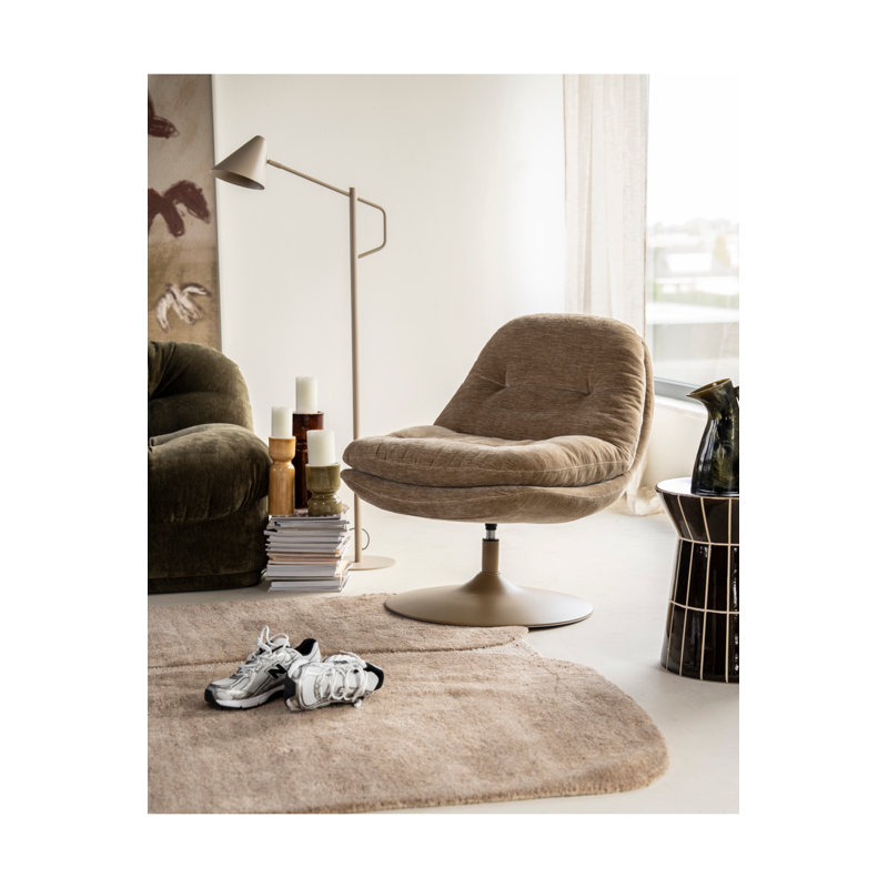 Accent Chair Swivel Armless Chair, Mustard
