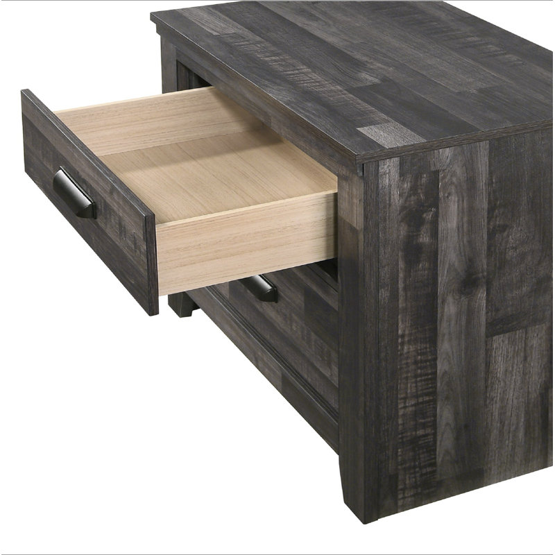 Mobilier de chambre à coucher 1 tiroir 1 pièce Rustic Contemporary, Brun antique