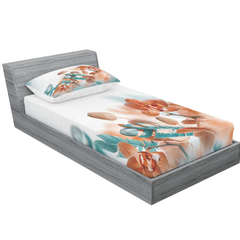 Tropical Microfiber Floral Sheet Set, Twin XL Sheet Set + Fitted Sheet + 1 Pillowcase