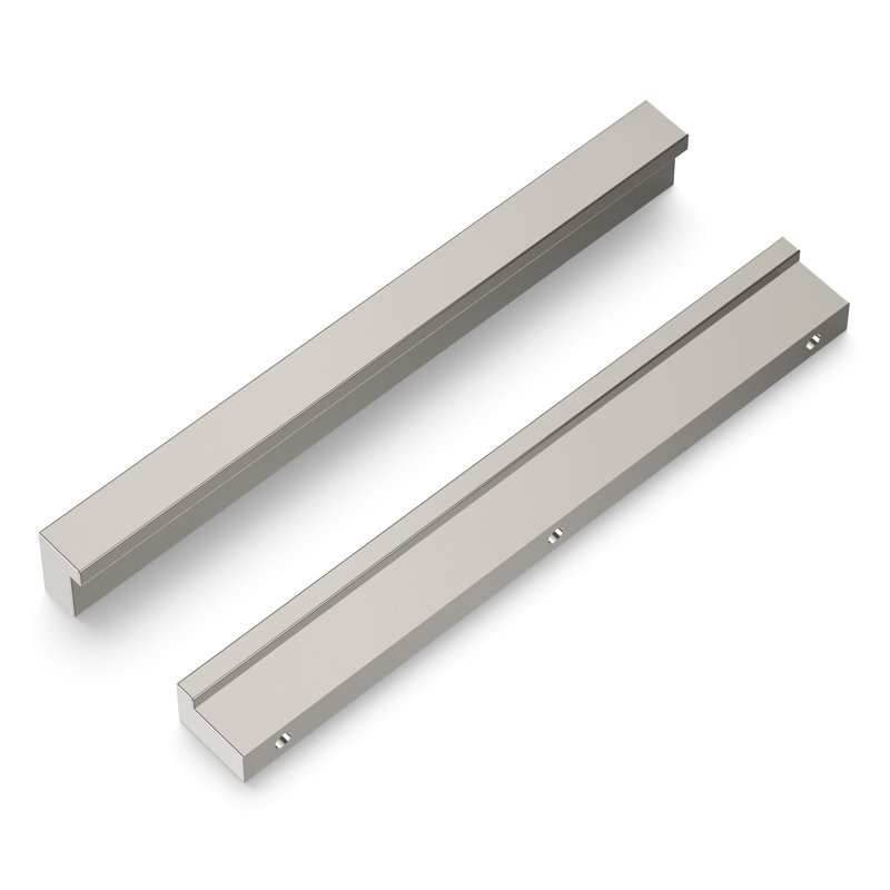 Glossy Nickel Modern Kitchen Cabinet Handles, 5-1/16" 10-Pack