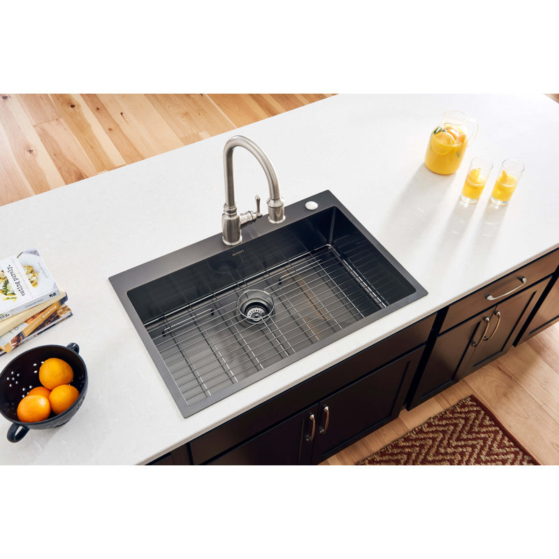 Évier de cuisine encastrable 33 po x 22 po Ruvati, Noir